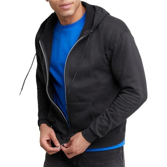 Mens Full Zip Fleece Hoodie Sweatshirt Warm Hooded Jacket Unisex Casual - Picture 1 of 7